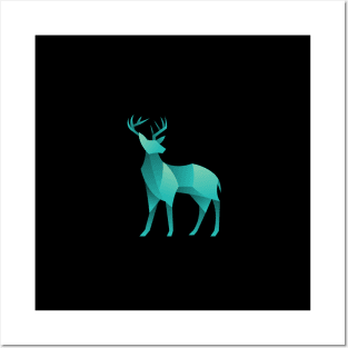 geometric deer Posters and Art